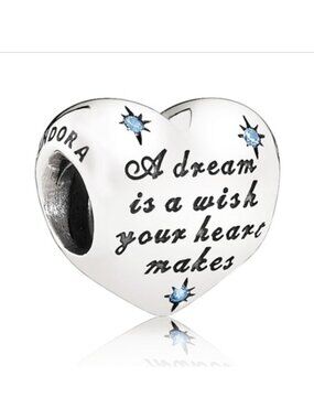 Pandora Retired Sterling Silver Cinderella Dream Heart Disney Charm 791593cfl